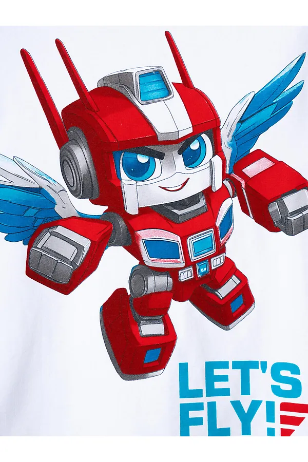 Фуфайка трикотажная для мальчиков (футболка) PLAYTODAY, белый - фото 2