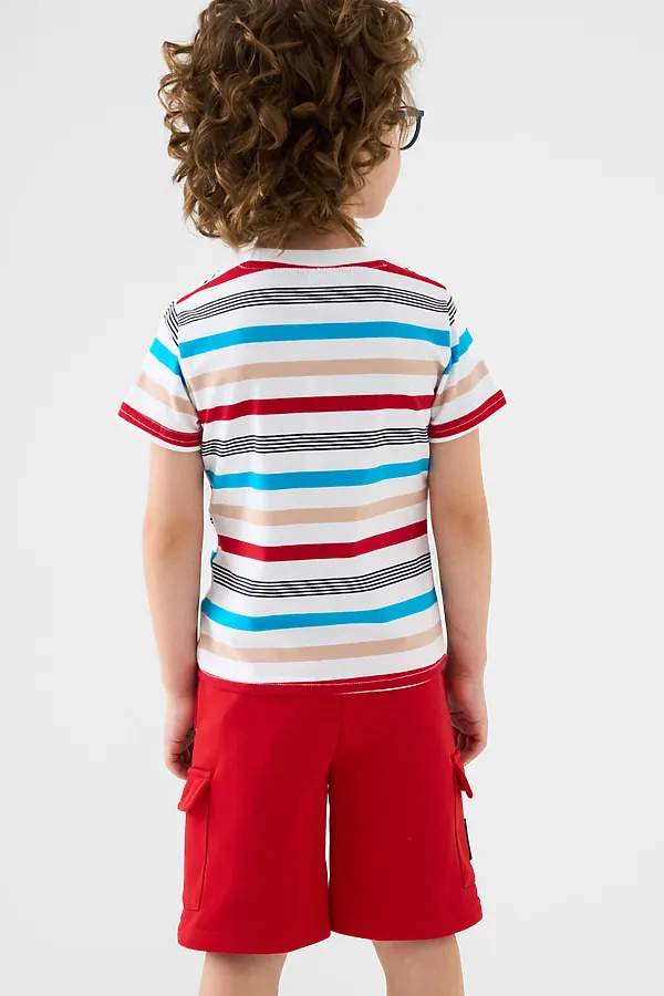 Шорты трикотажные для мальчиков PLAYTODAY, красный - фото 2