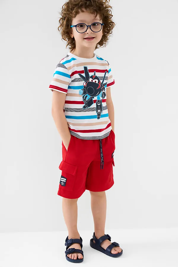 Шорты трикотажные для мальчиков PLAYTODAY, красный - фото 2