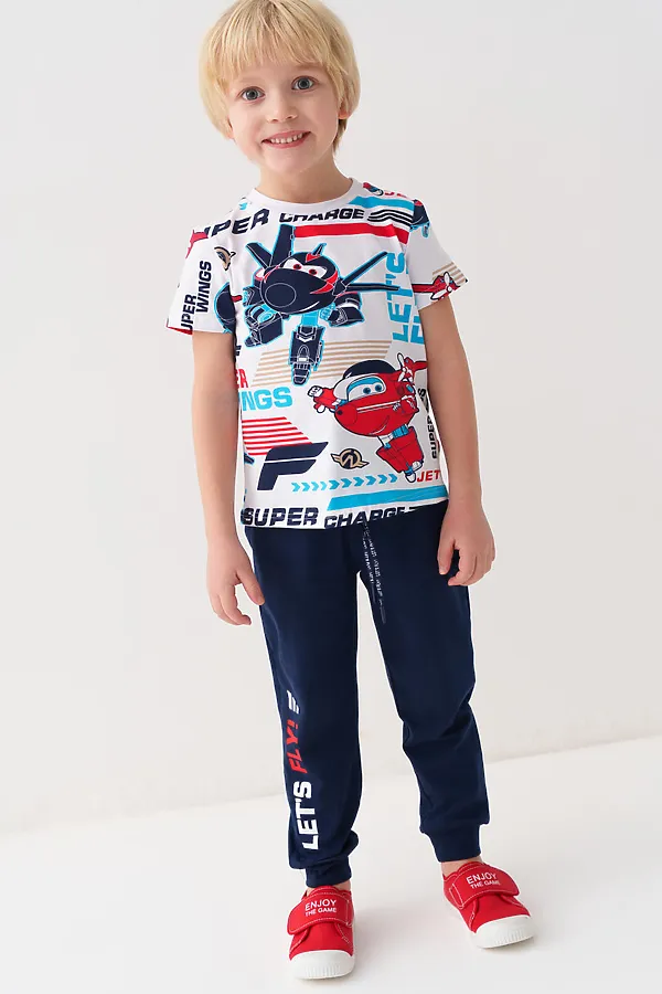 Брюки трикотажные для мальчиков, 2 пары в комплекте PLAYTODAY, тёмно-синий,ярко-синий - фото 2