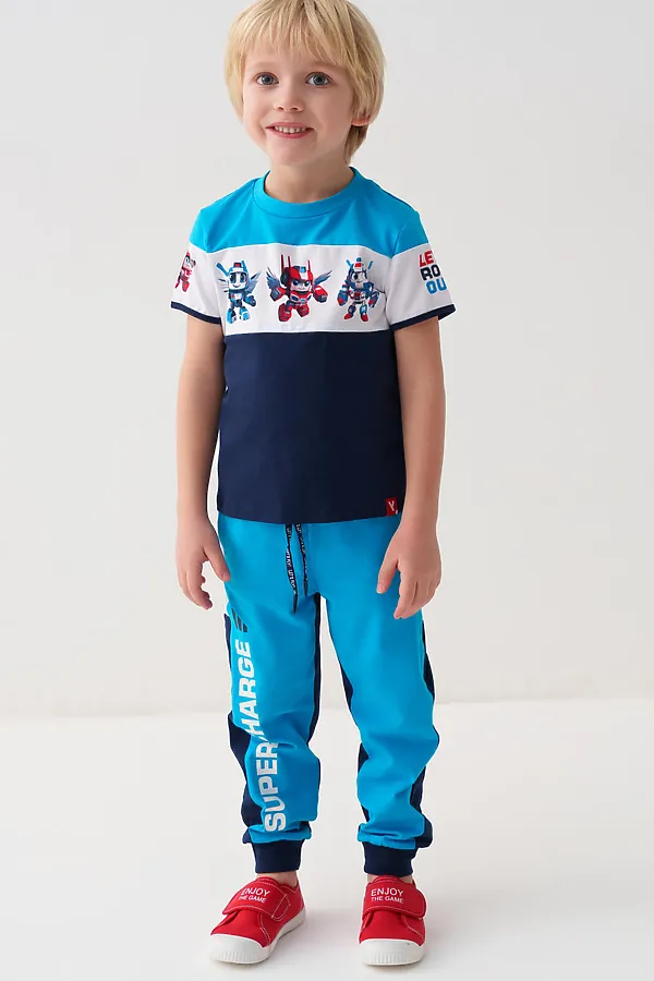 Брюки трикотажные для мальчиков, 2 пары в комплекте PLAYTODAY, тёмно-синий,ярко-синий - фото 2