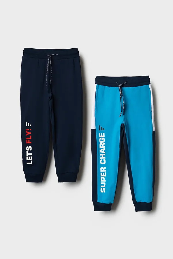 Брюки трикотажные для мальчиков, 2 пары в комплекте PLAYTODAY, тёмно-синий,ярко-синий - фото 2