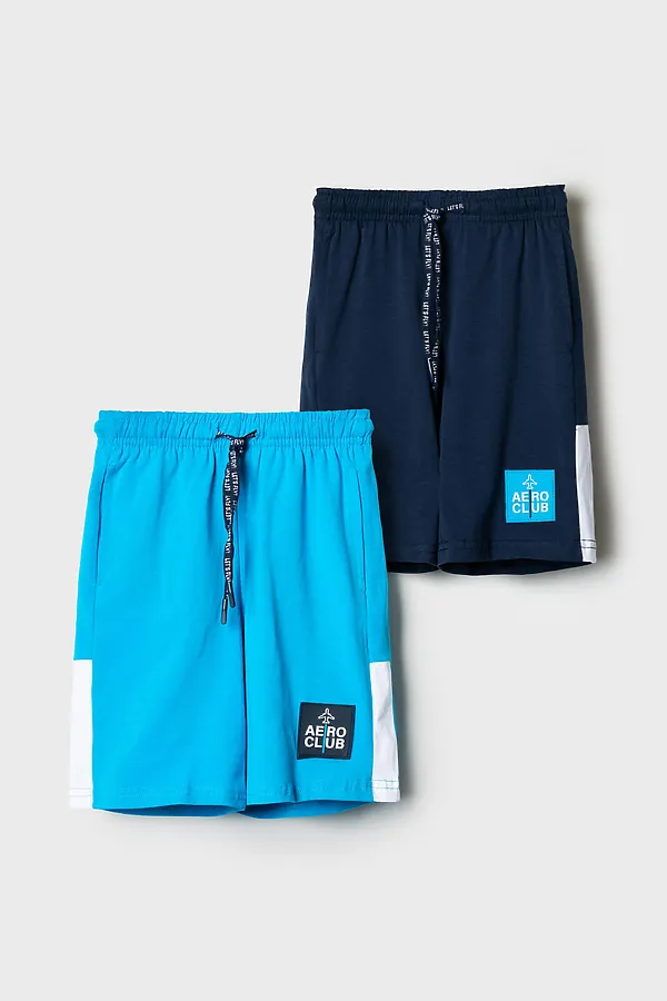 Шорты трикотажные для мальчиков, 2 шт в комплекте PLAYTODAY, тёмно-синий,ярко-синий - фото 2