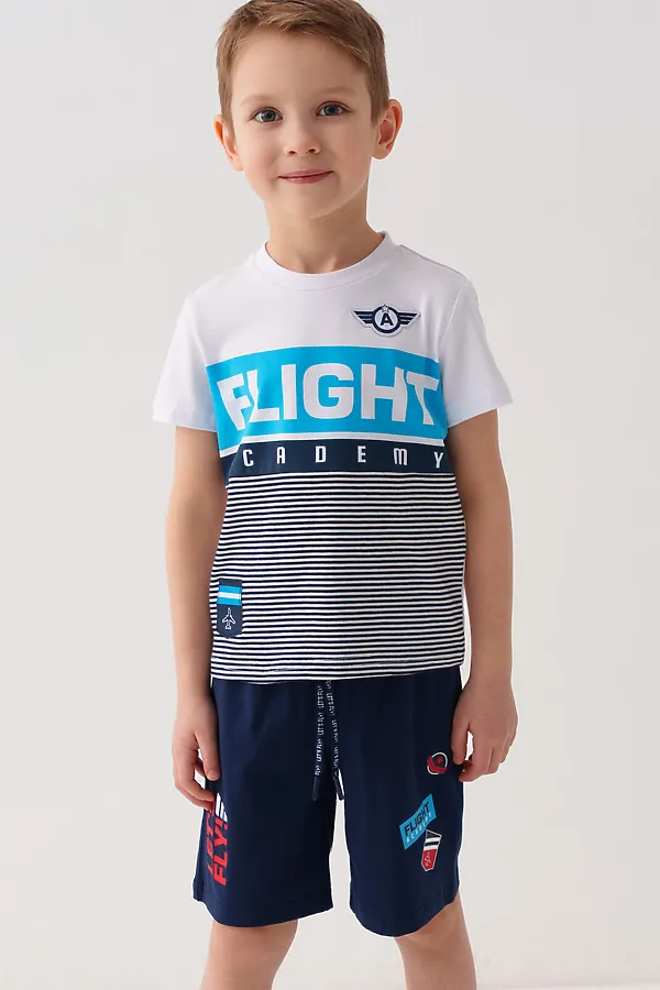 Шорты трикотажные для мальчиков, 2 шт в комплекте PLAYTODAY, тёмно-синий,бежевый - фото 2
