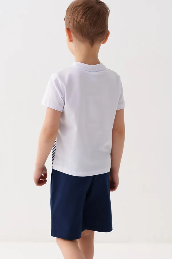 Шорты трикотажные для мальчиков, 2 шт в комплекте PLAYTODAY, тёмно-синий,бежевый - фото 2