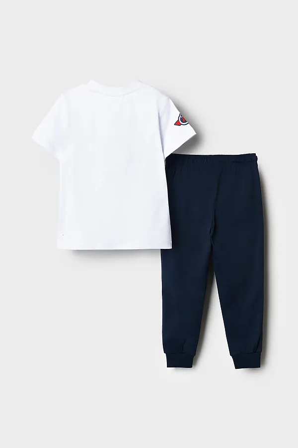 Комплект трикотажный для мальчиков: фуфайка (футболка), брюки PLAYTODAY, белый,тёмно-синий - фото 2