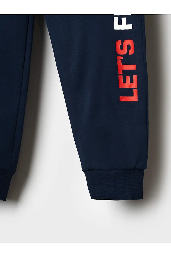 Комплект трикотажный для мальчиков: фуфайка (футболка), брюки PLAYTODAY, белый,тёмно-синий - фото 2