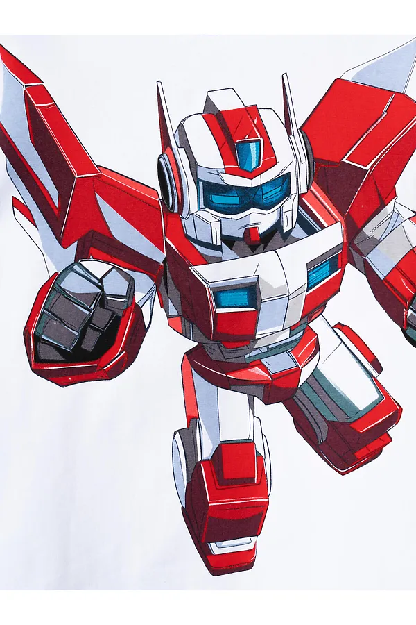 Комплект трикотажный для мальчиков: фуфайка (футболка), шорты PLAYTODAY, белый,красный - фото 2