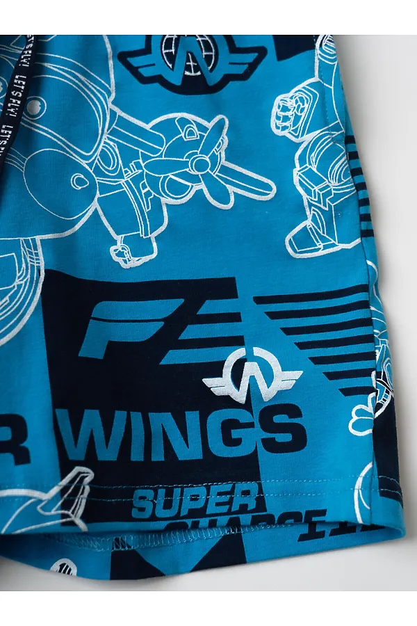 Комплект трикотажный для мальчиков: фуфайка (футболка), шорты PLAYTODAY, ярко-синий,белый,тёмно-синий - фото 2