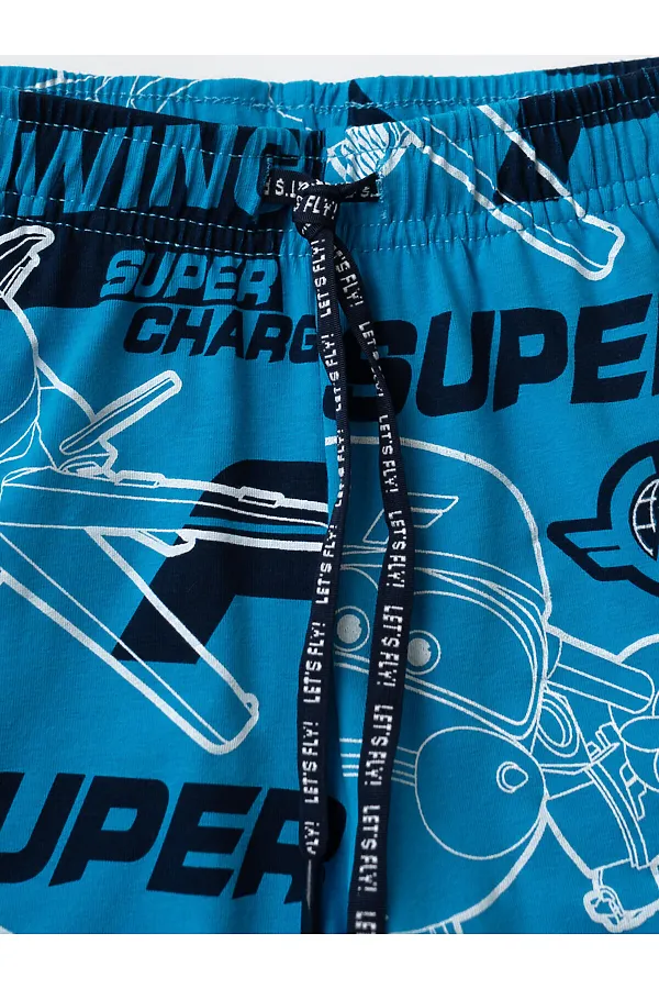 Комплект трикотажный для мальчиков: фуфайка (футболка), шорты PLAYTODAY, ярко-синий,белый,тёмно-синий - фото 2