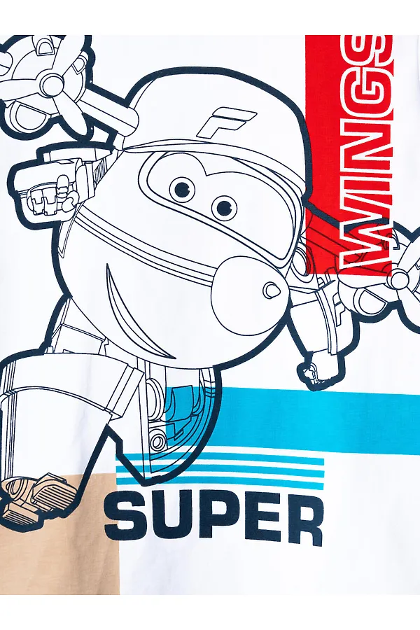 Комплект трикотажный для мальчиков: фуфайка (футболка), шорты PLAYTODAY, белый,тёмно-синий - фото 2