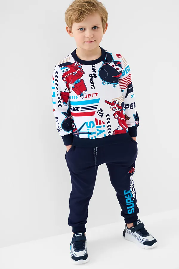 Комплект трикотажный для мальчиков: толстовка, брюки PLAYTODAY, разноцветный - фото 2