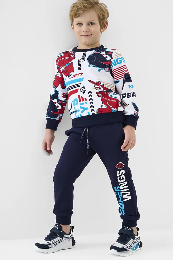 Комплект трикотажный для мальчиков: толстовка, брюки PLAYTODAY, разноцветный - фото 2