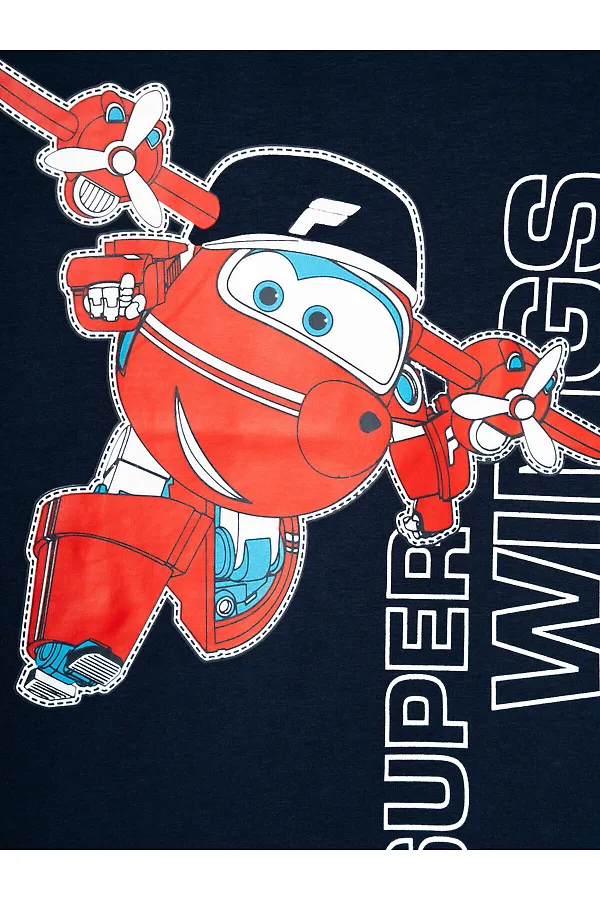 Комплект трикотажный для мальчиков: фуфайка (футболка), шорты PLAYTODAY, тёмно-синий,красный - фото 2