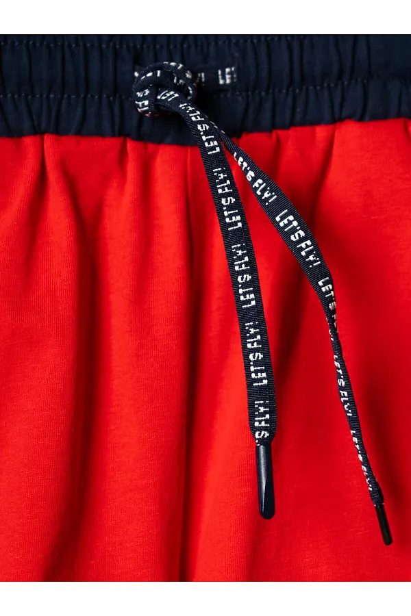 Комплект трикотажный для мальчиков: фуфайка (футболка), шорты PLAYTODAY, тёмно-синий,красный - фото 2