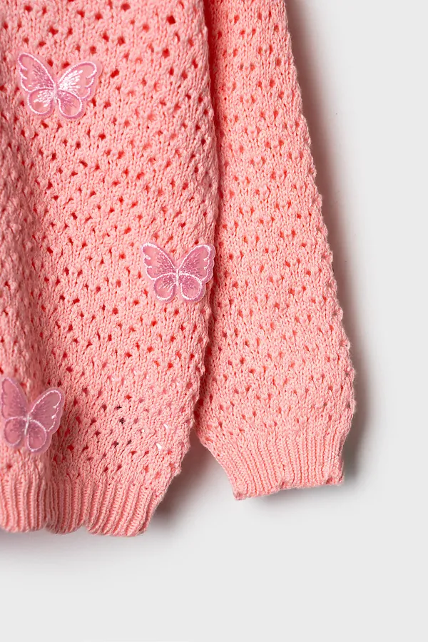Кардиган детский трикотажный для девочек PLAYTODAY, светло-розовый - фото 2