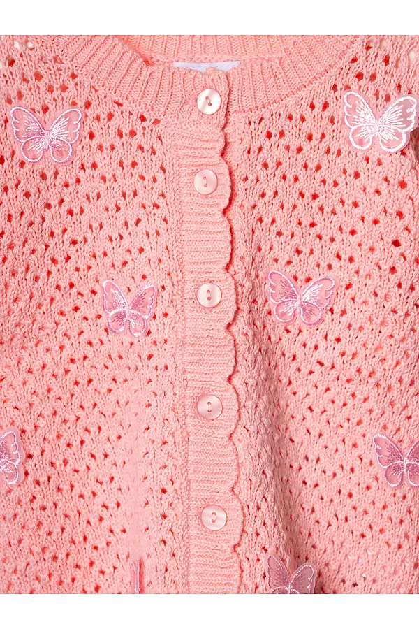 Кардиган детский трикотажный для девочек PLAYTODAY, светло-розовый - фото 2