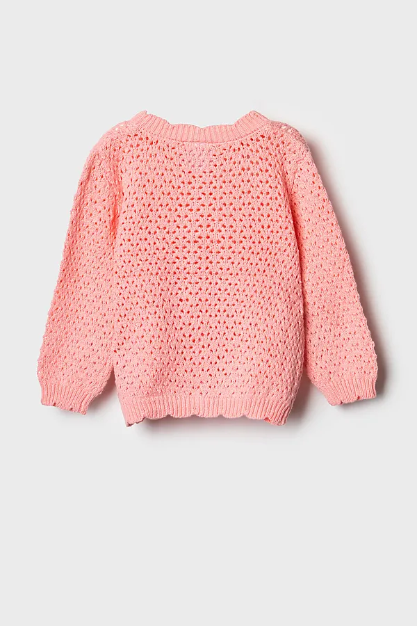 Кардиган детский трикотажный для девочек PLAYTODAY, светло-розовый - фото 2