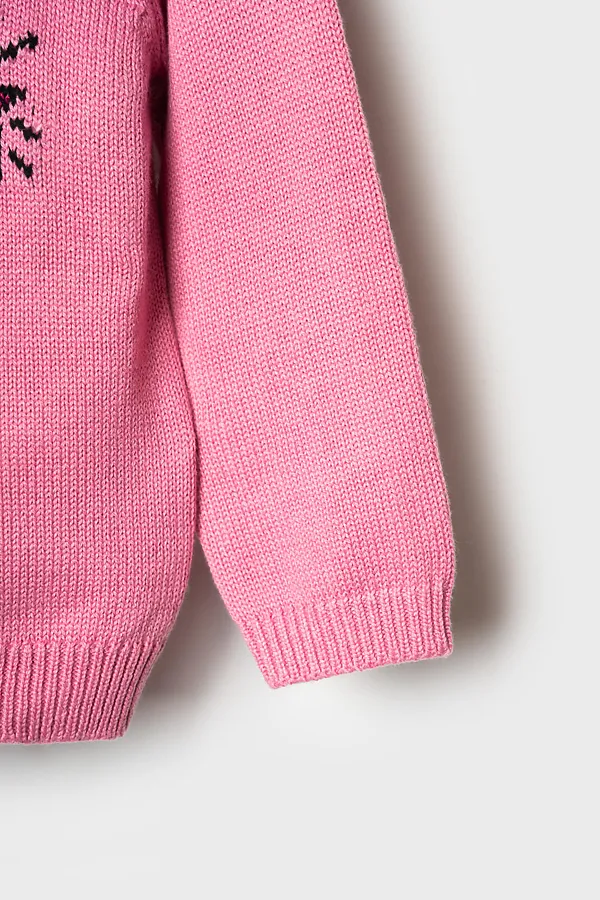 Джемпер детский трикотажный для девочек PLAYTODAY, розовый - фото 2