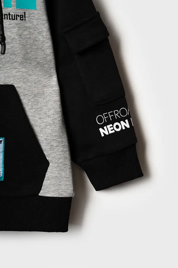 Толстовка трикотажная для мальчиков PLAYTODAY, черный,серый - фото 2