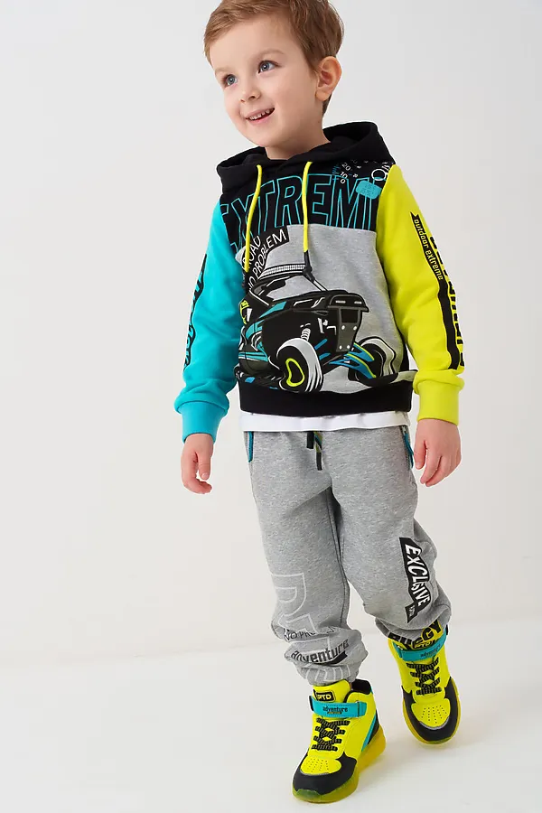 Брюки трикотажные для мальчиков PLAYTODAY, серый - фото 2