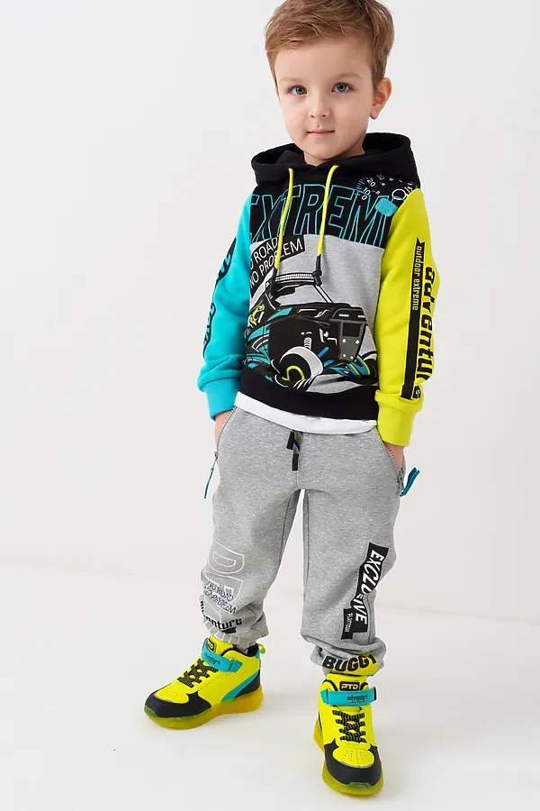 Брюки трикотажные для мальчиков PLAYTODAY, серый - фото 2