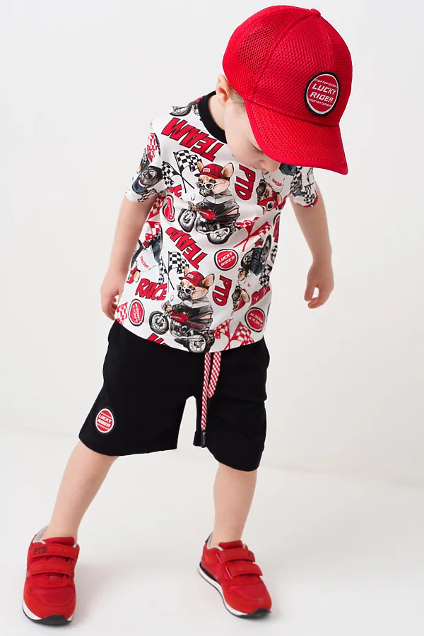 Кепка трикотажная для мальчиков PLAYTODAY, красный - фото 2
