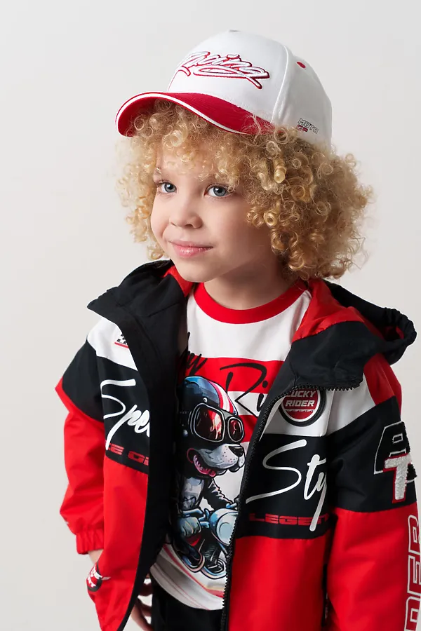 Кепка текстильная для мальчиков PLAYTODAY, белый,красный - фото 2