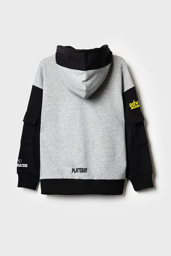 Толстовка трикотажная для мальчиков PLAYTODAY, черный,серый - фото 2