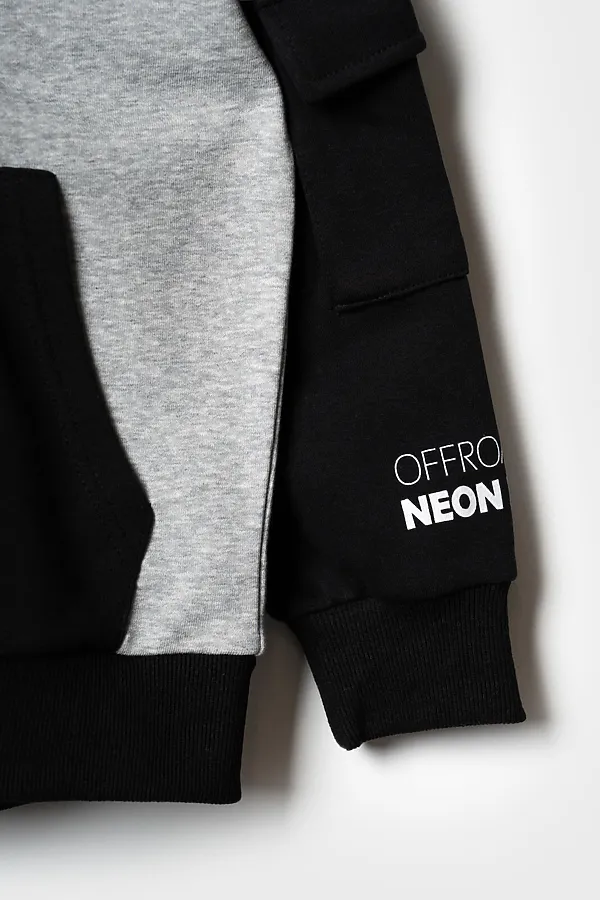 Толстовка трикотажная для мальчиков PLAYTODAY, черный,серый - фото 2