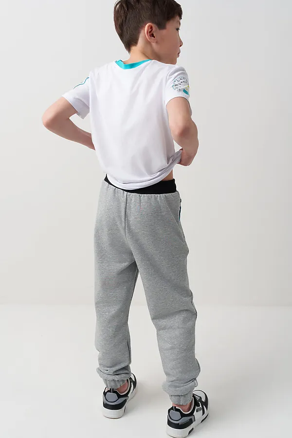 Брюки трикотажные для мальчиков PLAYTODAY, серый - фото 2