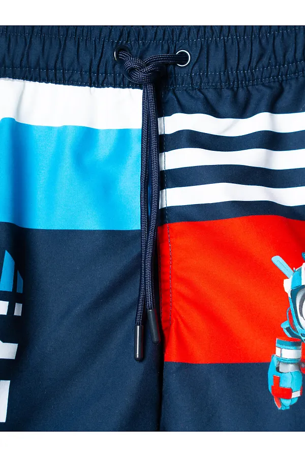 Шорты текстильные плавательные для мальчиков, длинные PLAYTODAY, разноцветный - фото 2
