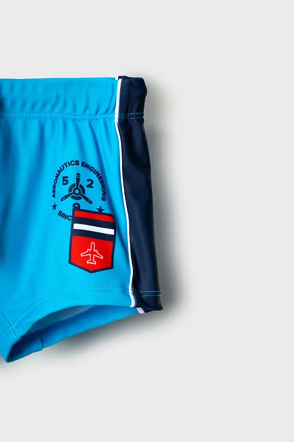 Плавки-шорты трикотажные для мальчиков, короткие PLAYTODAY, тёмно-синий,ярко-синий - фото 2