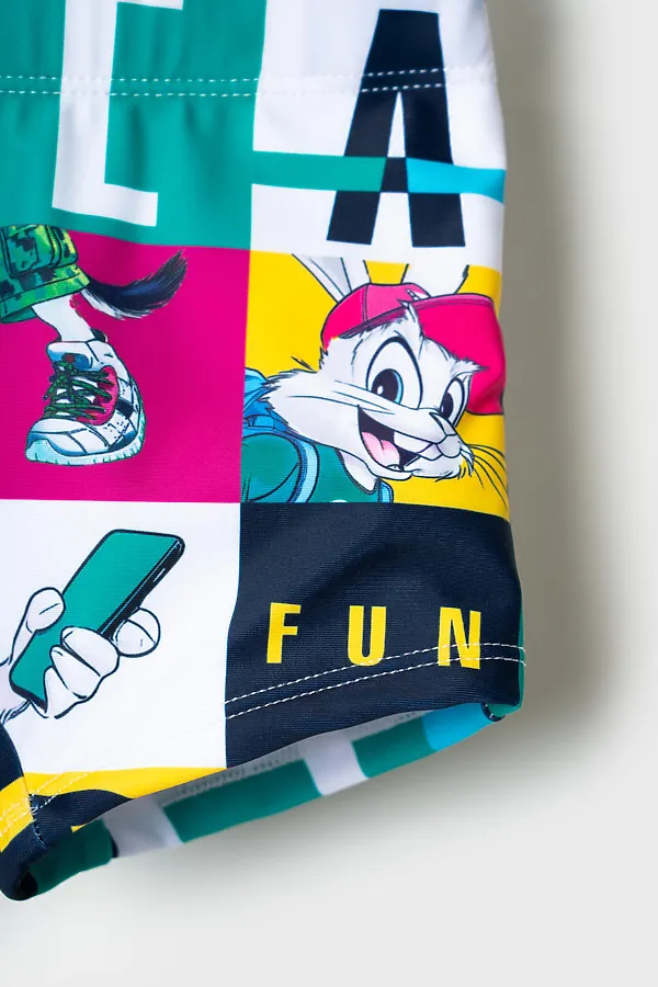 Плавки-шорты трикотажные для мальчиков, короткие PLAYTODAY, разноцветный - фото 2