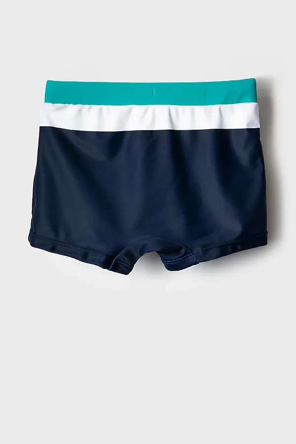 Плавки-шорты трикотажные для мальчиков, средней длины PLAYTODAY, зеленый,тёмно-синий - фото 2