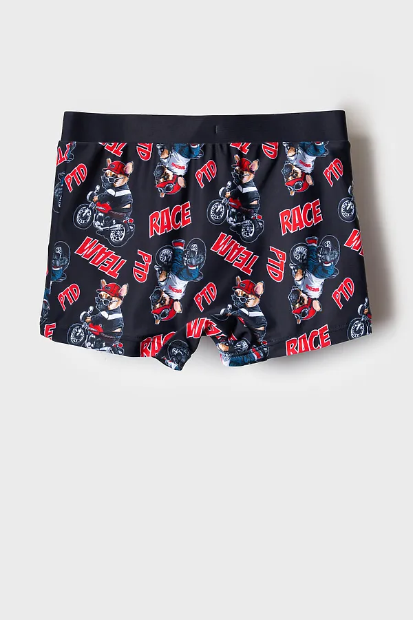 Плавки-шорты трикотажные для мальчиков, средней длины PLAYTODAY, черный,белый,красный - фото 2