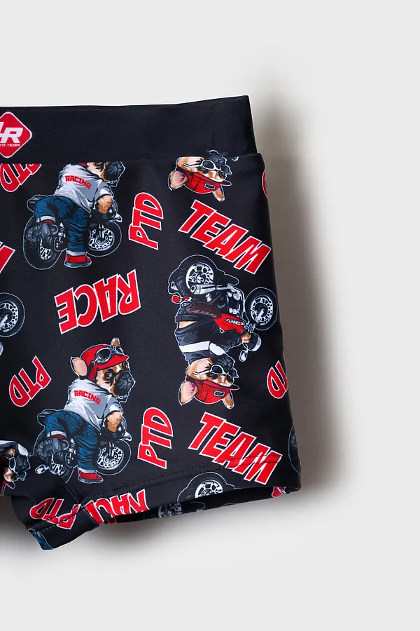 Плавки-шорты трикотажные для мальчиков, средней длины PLAYTODAY, черный,белый,красный - фото 2