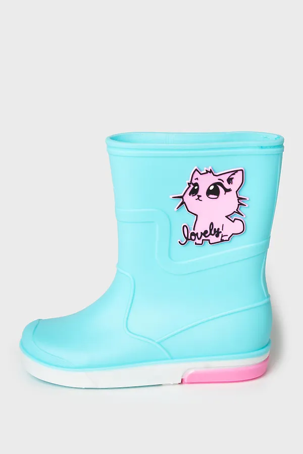 Сапоги резиновые для девочек PLAYTODAY, голубой,розовый - фото 2