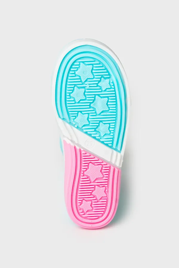 Сапоги резиновые для девочек PLAYTODAY, голубой,розовый - фото 2