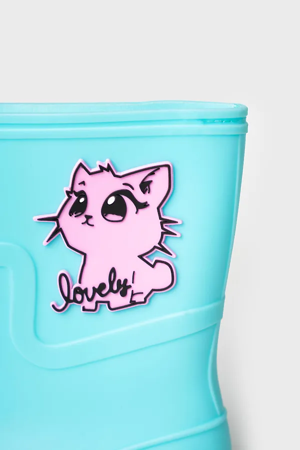 Сапоги резиновые для девочек PLAYTODAY, голубой,розовый - фото 2