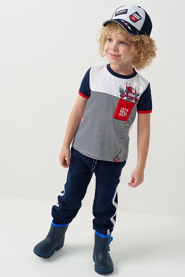 Кепка текстильная для мальчиков PLAYTODAY, белый,тёмно-синий - фото 2