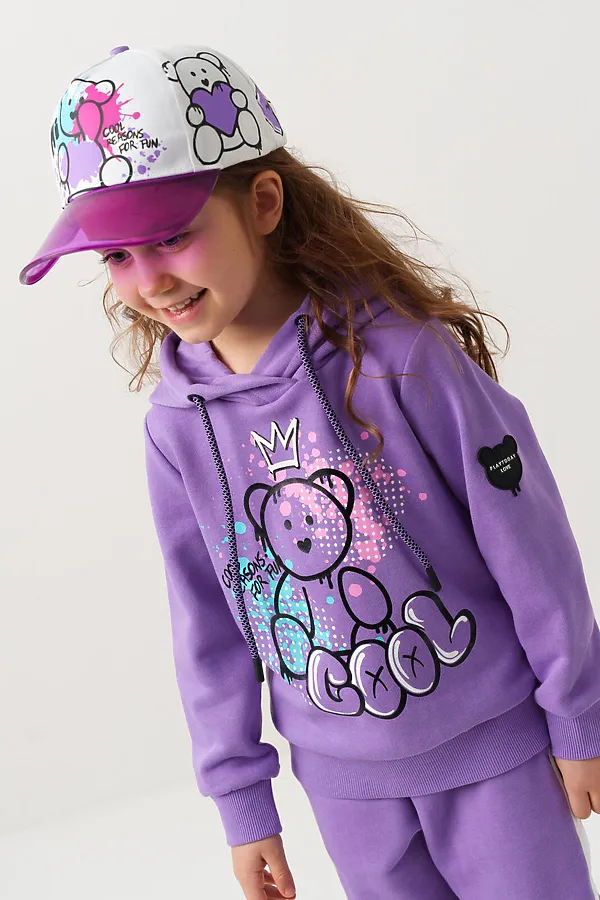 Кепка текстильная для девочек PLAYTODAY, разноцветный - фото 2