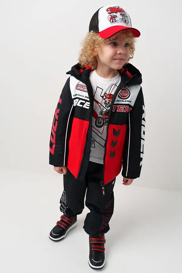 Кепка текстильная для мальчиков PLAYTODAY, черный,белый,красный - фото 2