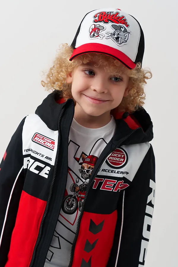 Кепка текстильная для мальчиков PLAYTODAY, черный,белый,красный - фото 2