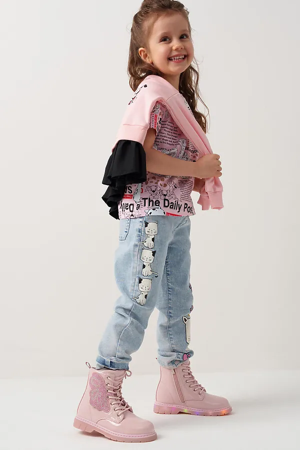 Ботинки для девочек PLAYTODAY, розовый - фото 2