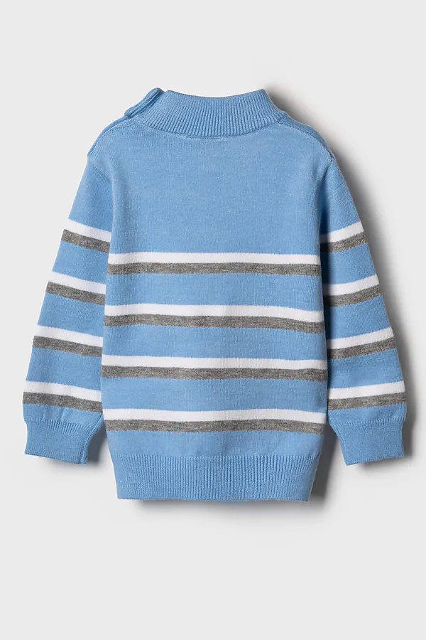 Свитер детский трикотажный для мальчиков PLAYTODAY, белый,голубой,серый - фото 2