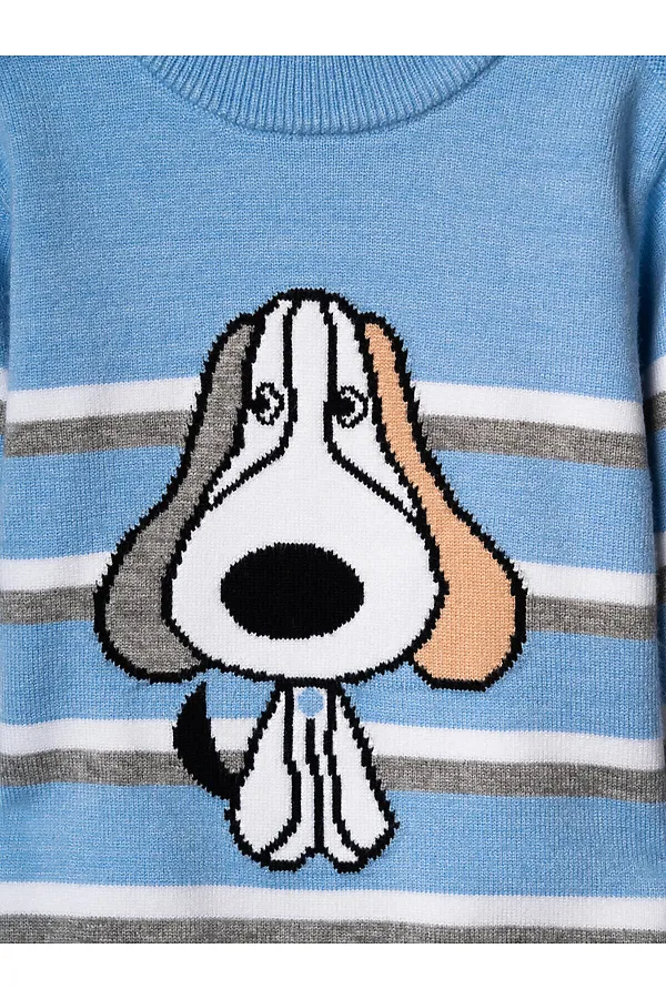 Свитер детский трикотажный для мальчиков PLAYTODAY, белый,голубой,серый - фото 2