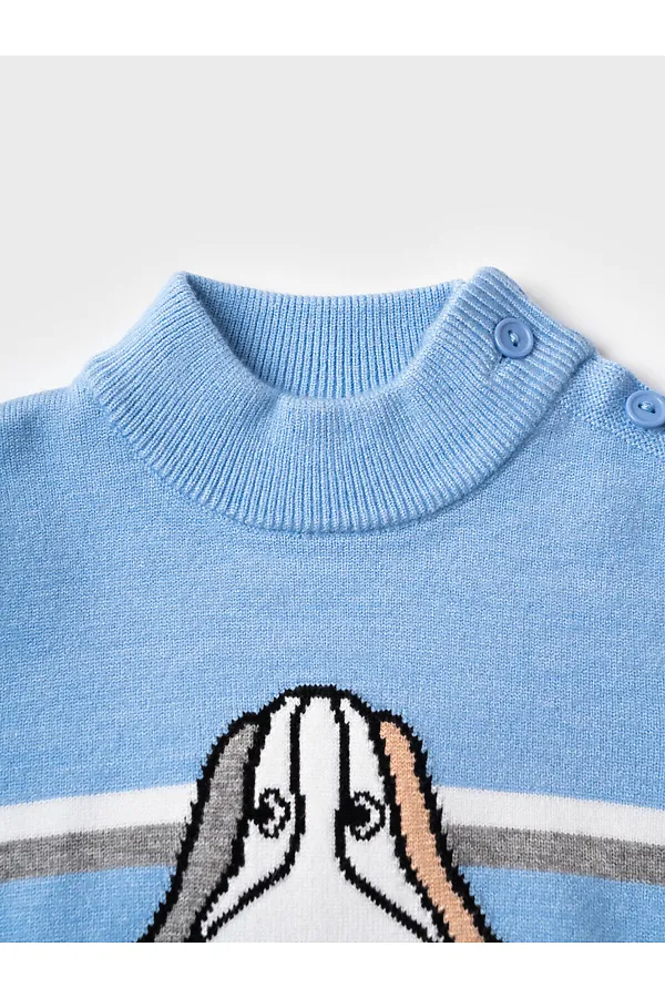 Свитер детский трикотажный для мальчиков PLAYTODAY, белый,голубой,серый - фото 2