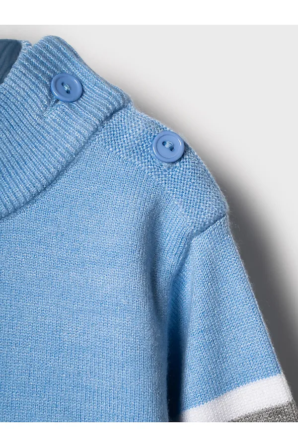 Свитер детский трикотажный для мальчиков PLAYTODAY, белый,голубой,серый - фото 2