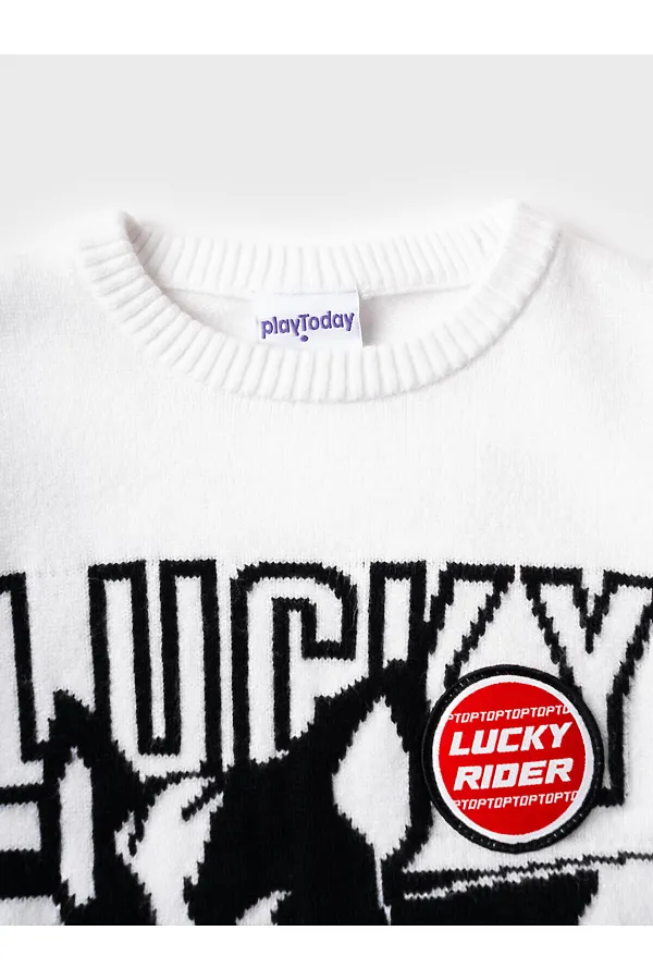 Джемпер трикотажный для мальчиков PLAYTODAY, белый,черный,красный - фото 2
